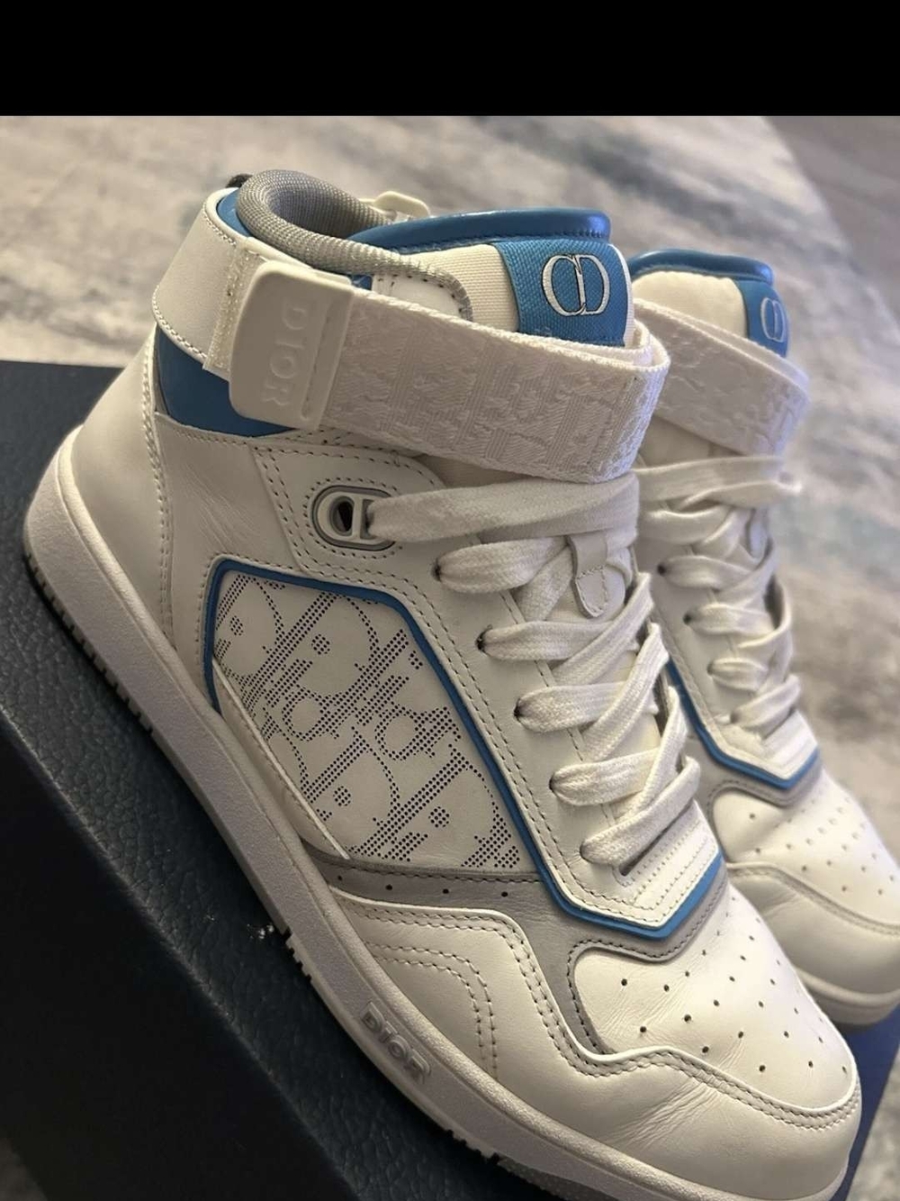 Christian Dior Men's B27 Mid-Top Sneakers Leather Oblique Galaxy Leather Size 42